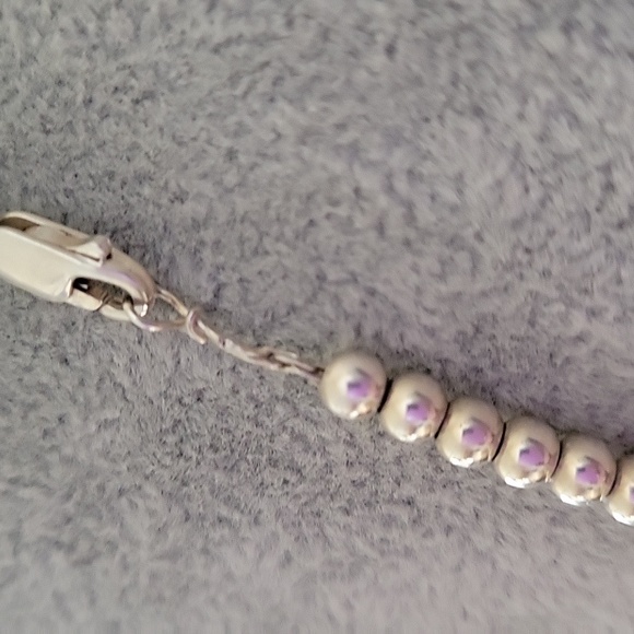 Timeless Vintage 4mm Sterling Silver 925 Italian Beaded Necklace - Picture 9 of 9